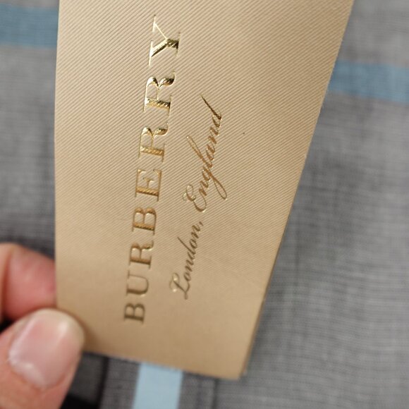 Burberry Shirt Mens 2XL Gray Beige Nova Check Button Up London England NWT NEW - Picture 5 of 14